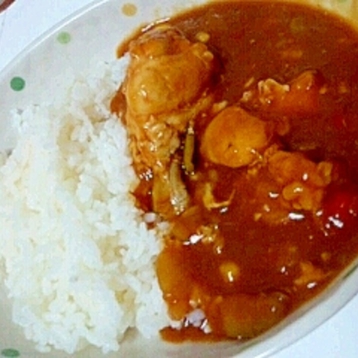 圧力鍋でお肉ホロホロ☆手羽元とトマトのカレー